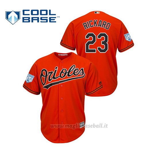 Maglia Baseball Uomo Baltimore Orioles Joey Rickard 2019 Entrenamiento De Primavera Cool Base Arancione